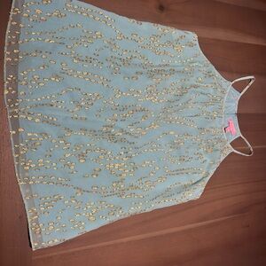 Lilly Pulitzer Light Blue Top with Gold Details